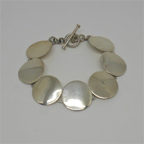 alt=\"Pulsera chapas redondas plata de ley 925 Mils.www.santelmotienda.com\"