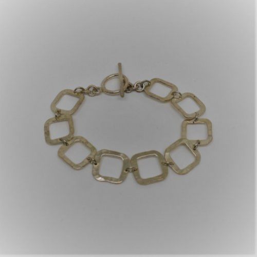 alt=\"Pulsera eslabonescuadrados plata de ley 925 Mils.www.santelmotienda.com\"