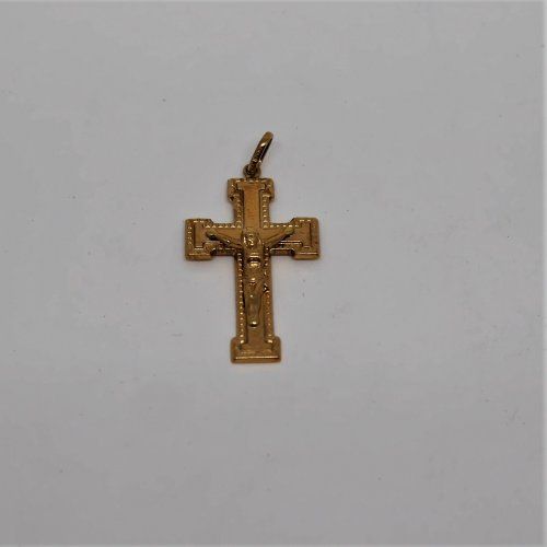 alt=\"Crucifijo de Oro de ley 18 K. jpg. www.santelmotienda.com\"