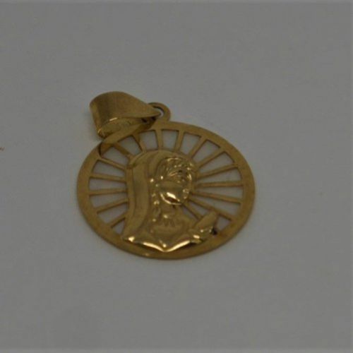 alt=\"Medalla de Oro de ley 18 K. y nacar Imagen Virgen Niña www.santelmotienda.com\"